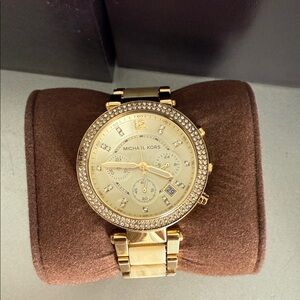 Michael Kors Gold Crystal-Embellished Women's Watch